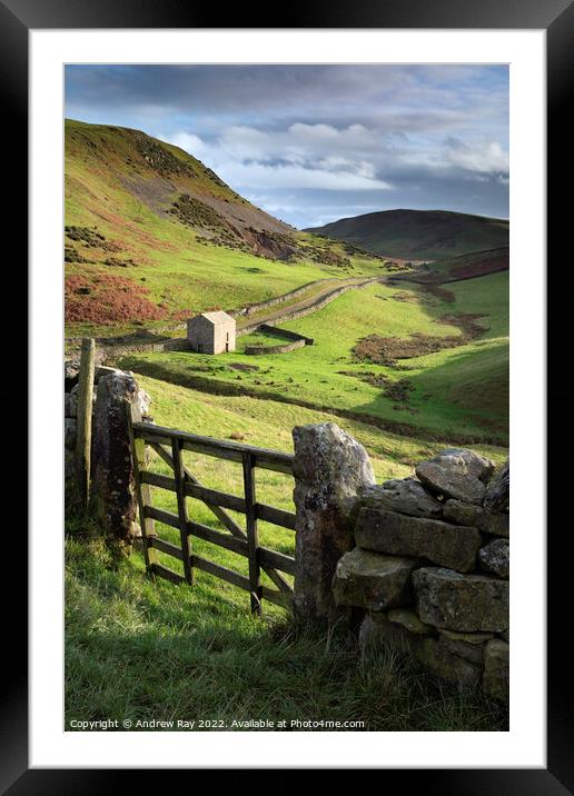 Gate view (path to High Cup Nick)  Framed Mounted Print by Andrew Ray