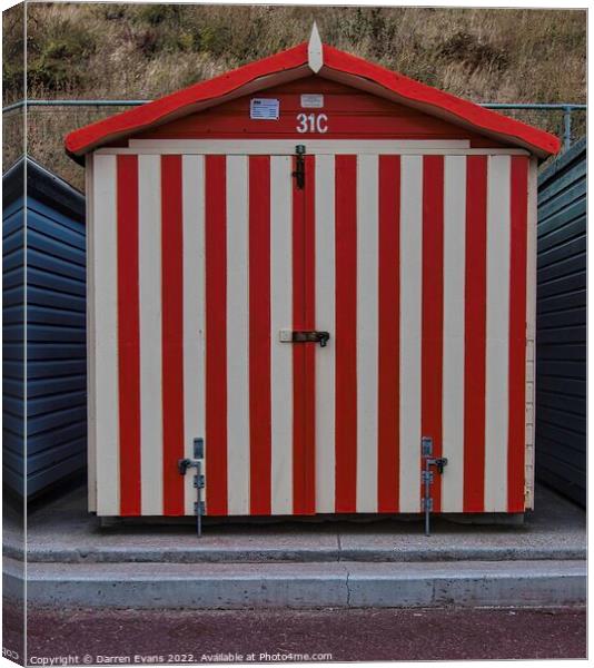 Clacton beach hut Canvas Print by Darren Evans
