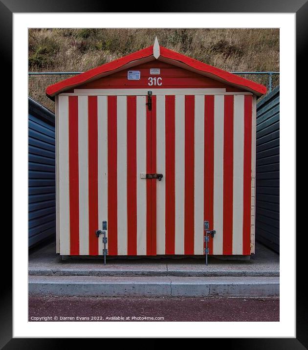 Clacton beach hut Framed Mounted Print by Darren Evans