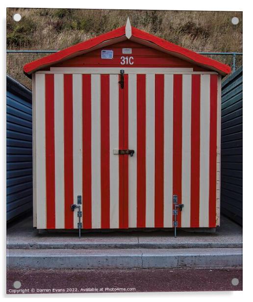 Clacton beach hut Acrylic by Darren Evans