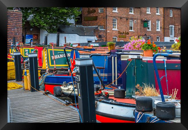 Colours on the canal  Framed Print by Bill Allsopp