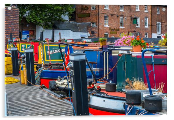 Colours on the canal  Acrylic by Bill Allsopp
