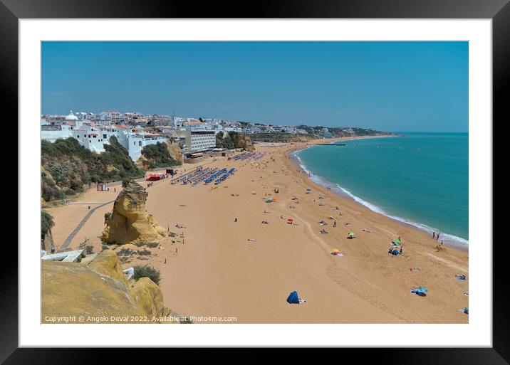 Peneco Beach in Albufeira Framed Mounted Print by Angelo DeVal