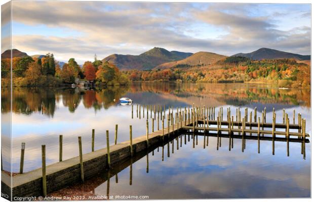 Autumn reflections (Friar's Crag) Canvas Print by Andrew Ray