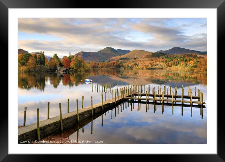 Autumn reflections (Friar's Crag) Framed Mounted Print by Andrew Ray