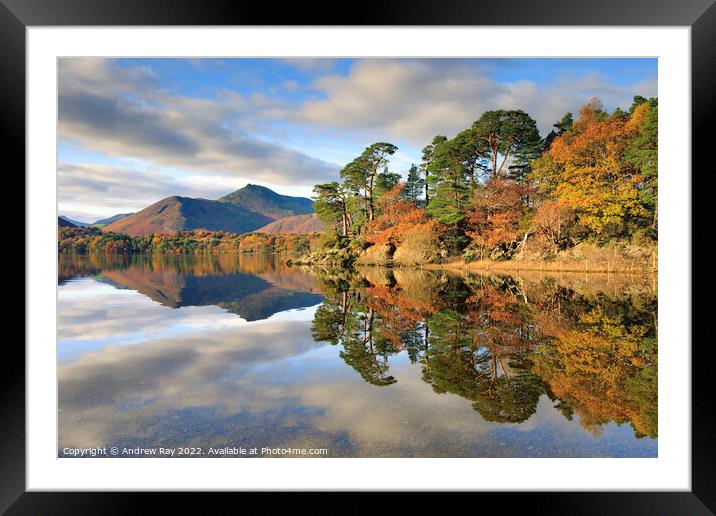 Autumn reflections (Friar's Crag) Framed Mounted Print by Andrew Ray