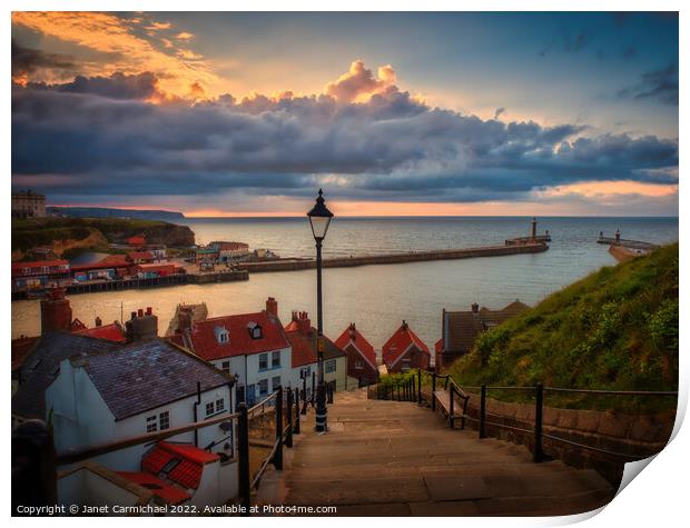 Whitby 199 Steps Print by Janet Carmichael