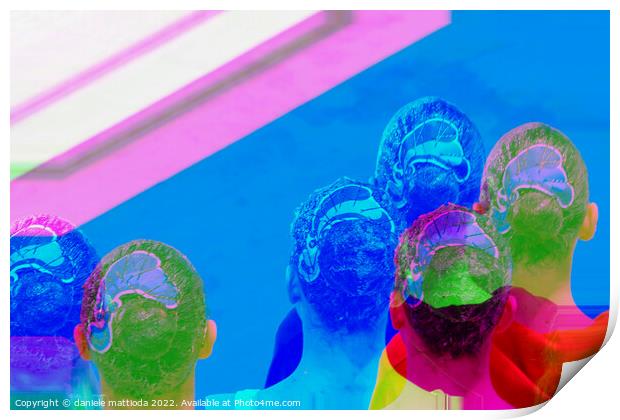 GLITCH ART on synchronized swimming athletes Print by daniele mattioda