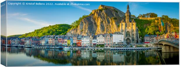 Panorama view on the city of Dinant in Wallonia, Belgium Canvas Print by Kristof Bellens