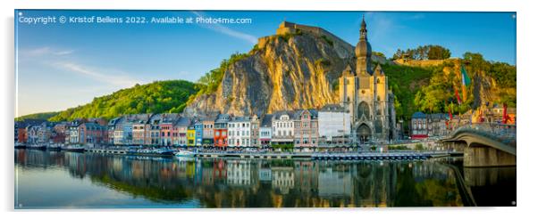 Panorama view on the city of Dinant in Wallonia, Belgium Acrylic by Kristof Bellens