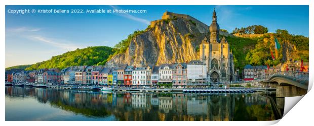 Panorama view on the city of Dinant in Wallonia, Belgium Print by Kristof Bellens