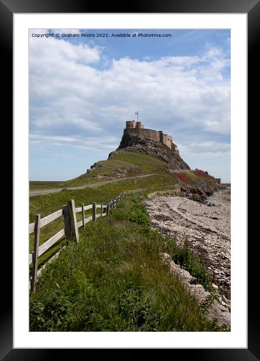 lindisfarne castle approach Framed Mounted Print by Graham Moore