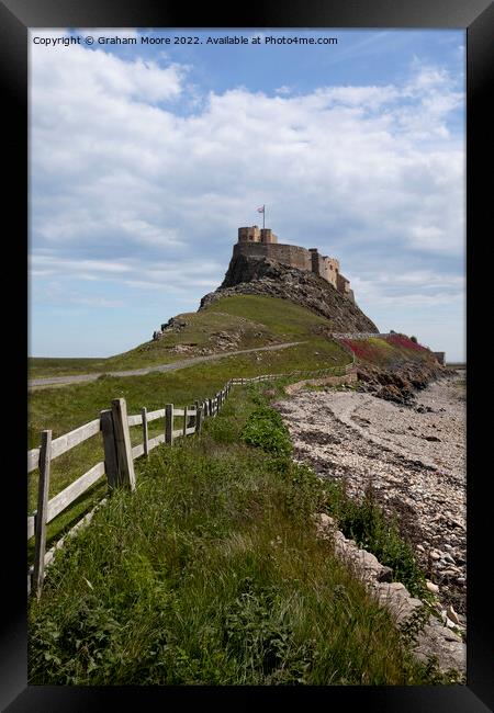 lindisfarne castle approach Framed Print by Graham Moore