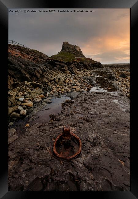 simulated sunrise at lindisfarne castle Framed Print by Graham Moore