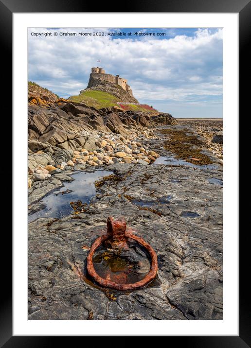mooring ring at lindisfarne castle Framed Mounted Print by Graham Moore