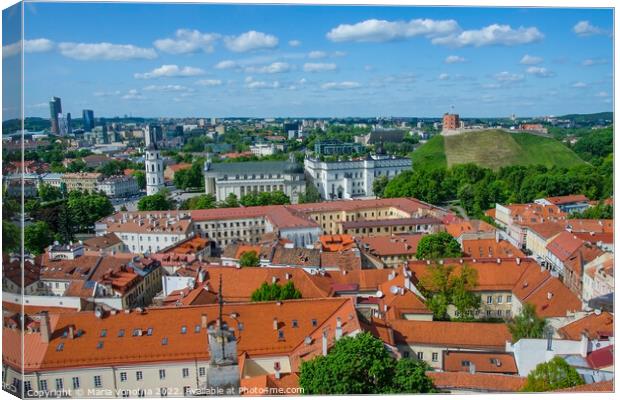 Vilnius city center in Lithuania Canvas Print by Maria Vonotna