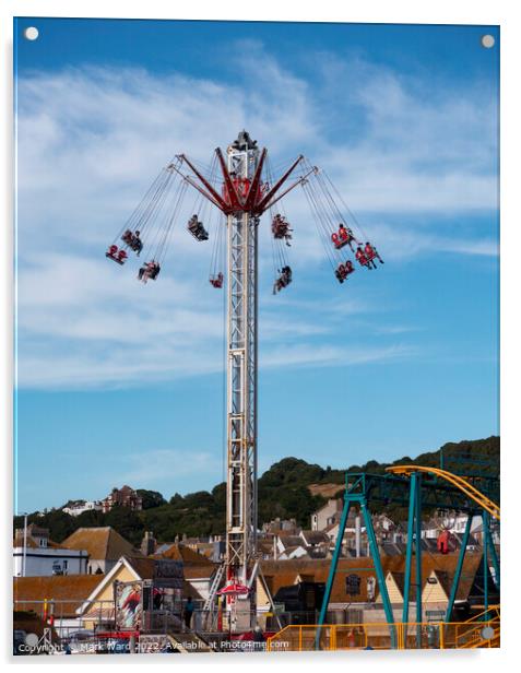Fairground Fun in Hastings. Acrylic by Mark Ward