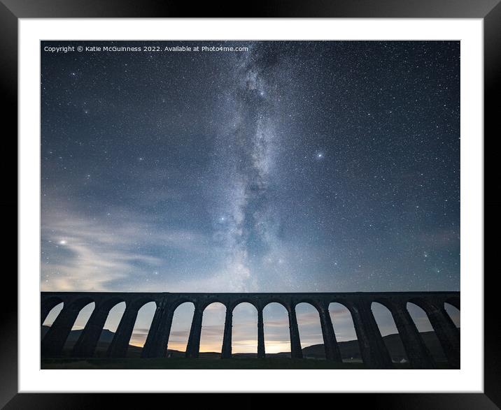 The milky way over the Ribblehead Viaduct Framed Mounted Print by Katie McGuinness