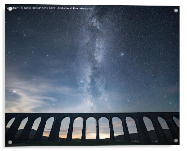 The milky way over the Ribblehead Viaduct Acrylic by Katie McGuinness