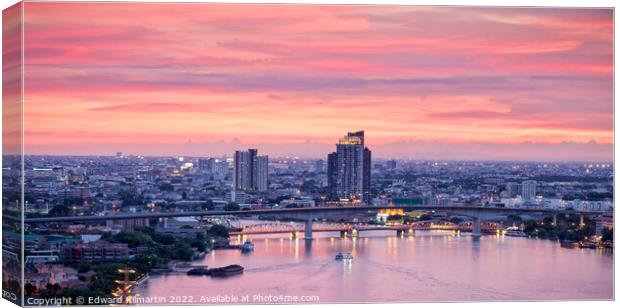 Bangkok Sunset Canvas Print by Edward Kilmartin