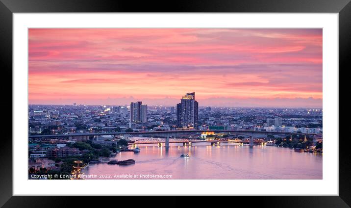 Bangkok Sunset Framed Mounted Print by Edward Kilmartin