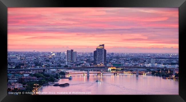Bangkok Sunset Framed Print by Edward Kilmartin