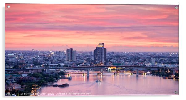Bangkok Sunset Acrylic by Edward Kilmartin