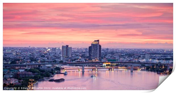 Bangkok Sunset Print by Edward Kilmartin