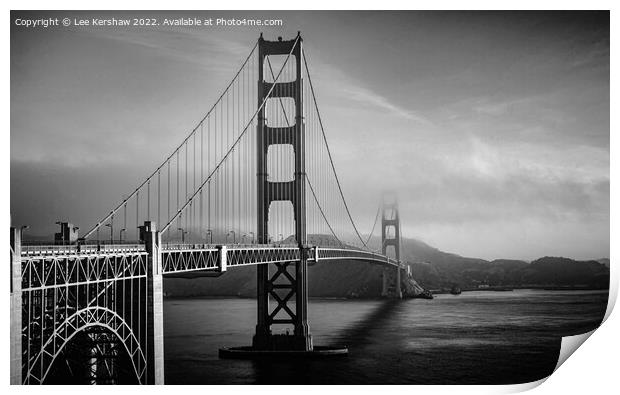 "Enchanting Monochrome: The Golden Gate Bridge Eme Print by Lee Kershaw