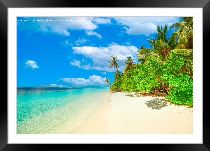Serene Oasis by the Azure Sea Framed Mounted Print by Lee Kershaw