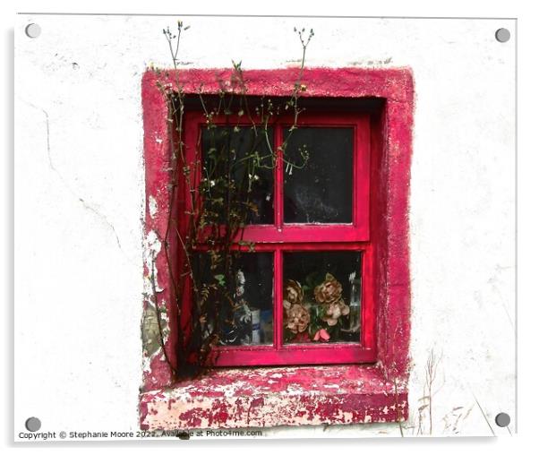 Abandoned cottage window Acrylic by Stephanie Moore