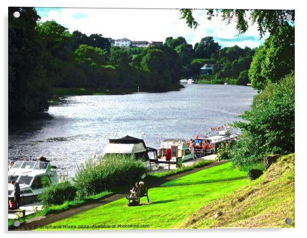 Boats on Loch Erne, Fermanagh, Northern Ireland Acrylic by Stephanie Moore