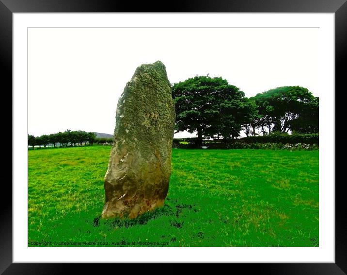Megalithic Standing Stone Framed Mounted Print by Stephanie Moore