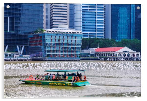River Taxi, Marina Bay, Singapore Acrylic by Kasia Design