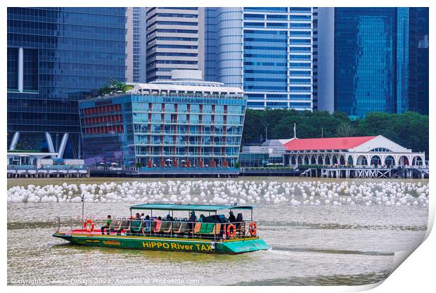 River Taxi, Marina Bay, Singapore Print by Kasia Design