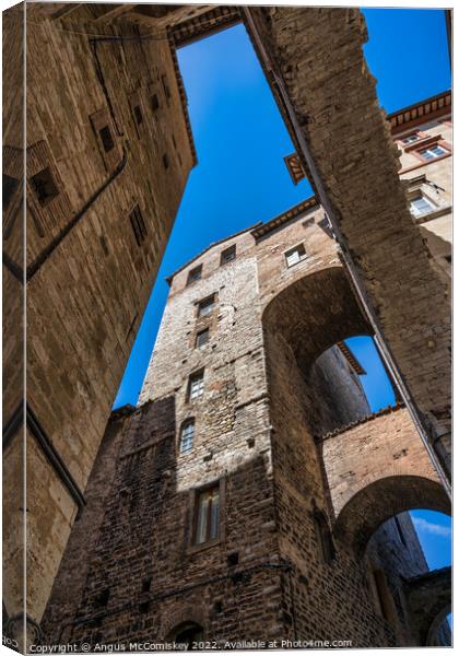 Stone vaulting and arches in Perugia, Umbria Canvas Print by Angus McComiskey