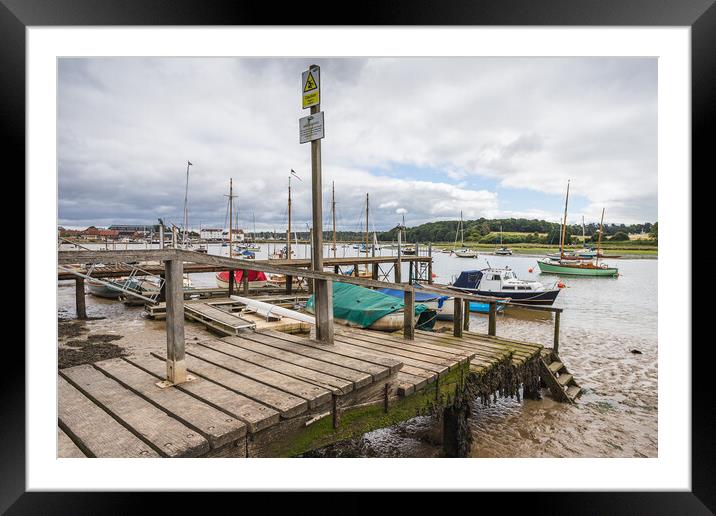 Jetty and steps along Woodbridge waterfront Framed Mounted Print by Jason Wells