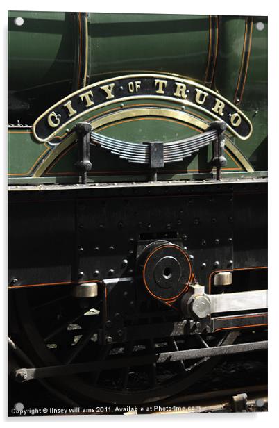 City of Truro Steam Train Acrylic by Linsey Williams