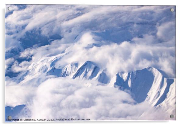 Pyrenees Covered in Snow and Clouds Acrylic by Christine Kerioak