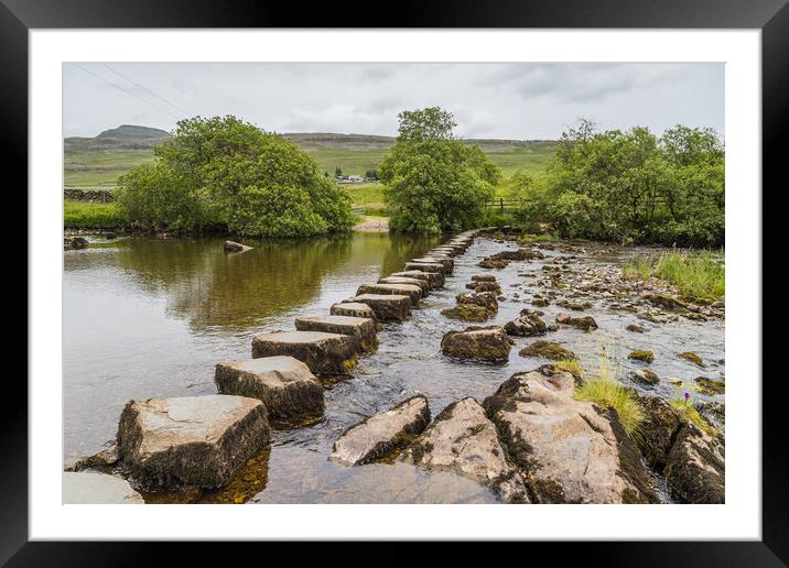 Stepping Stones above Beezley Falls Framed Mounted Print by Jason Wells
