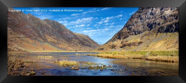 Achnambeithach Valley panorama, Glencoe Framed Print by David Hare
