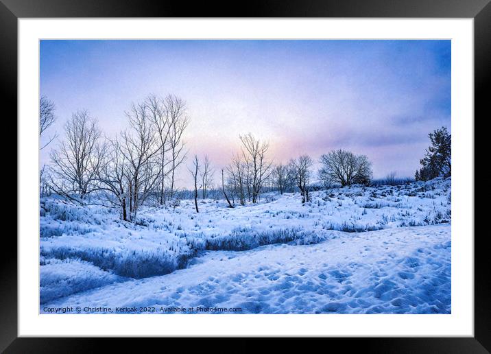 Cold Dawn Framed Mounted Print by Christine Kerioak