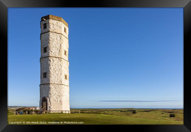 The Old Lighthouse, Flamborough Framed Print by Jim Monk