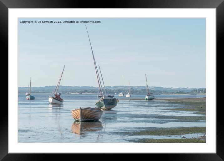 Low tide in Lympstone Harbour Framed Mounted Print by Jo Sowden