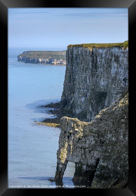 Bempton Cliffs Framed Print by Jim Monk