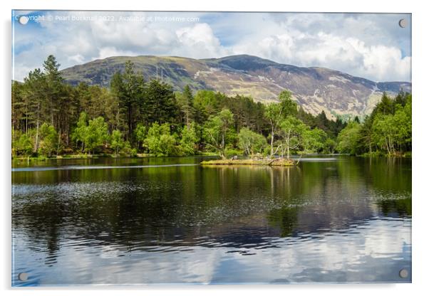 Glencoe Lochan Reflections Scotland Acrylic by Pearl Bucknall