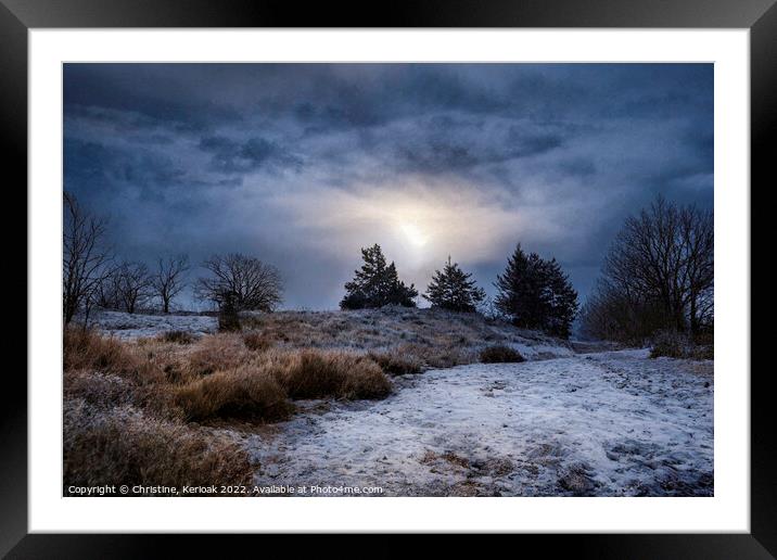 Cold Winter Dawn Framed Mounted Print by Christine Kerioak