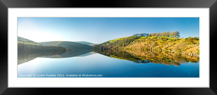 Meldon Reservoir Panorama Framed Mounted Print by Justin Foulkes