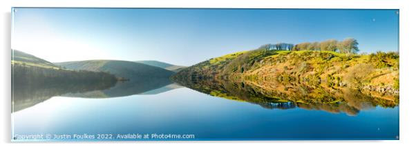 Meldon Reservoir Panorama Acrylic by Justin Foulkes