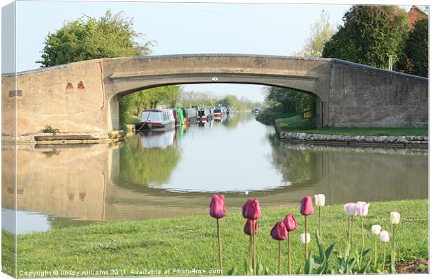 Spring at Napton junction Canvas Print by Linsey Williams